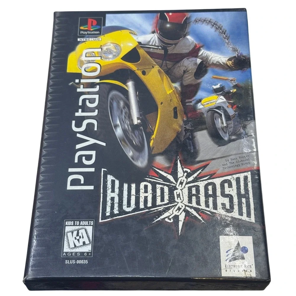 Road Rash Sony PlayStation 1 PS1 Long Box Black Label Complete Electronic Arts